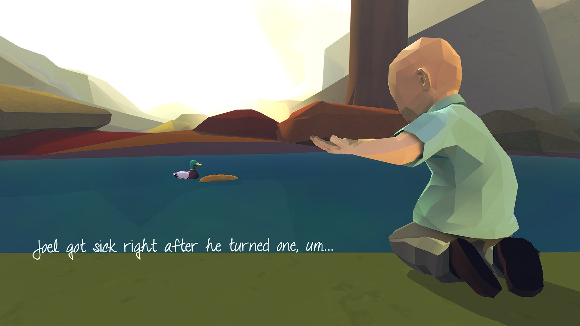 That Dragon, Cancer gameplay Joel feeding ducks