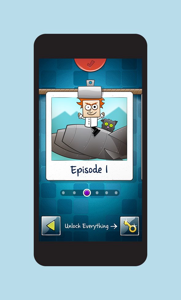 Draw Breaker episode selection screen on mobile device