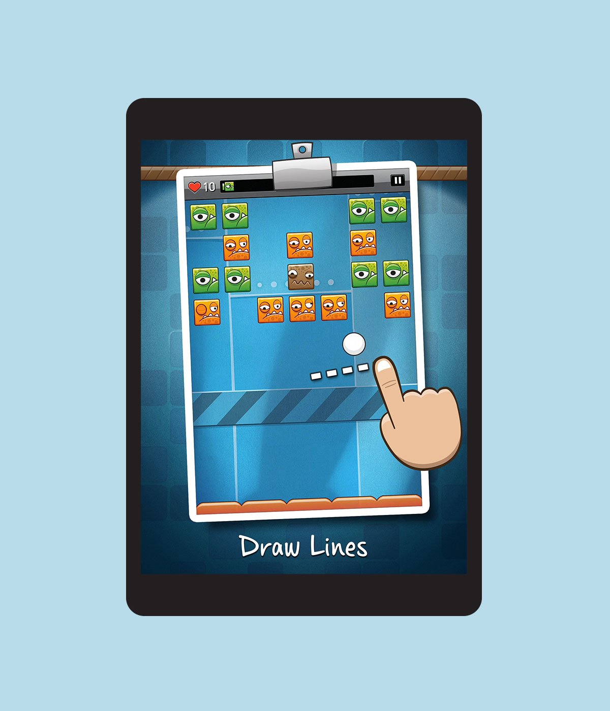 Draw Breaker gameplay teaching the player to draw lines