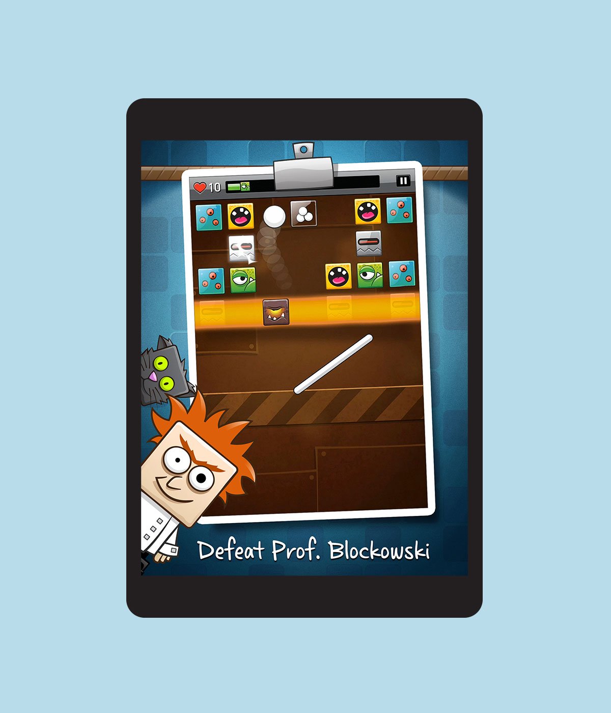 Draw Breaker gameplay with Professor Blockowski peaking at you