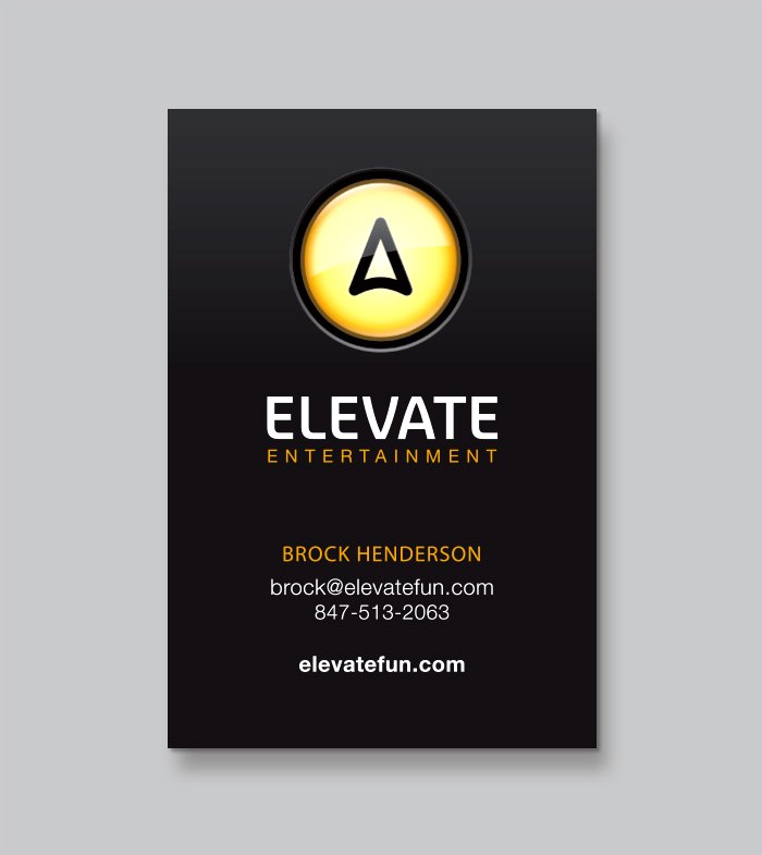 Elevate Entertainment Business Card Design