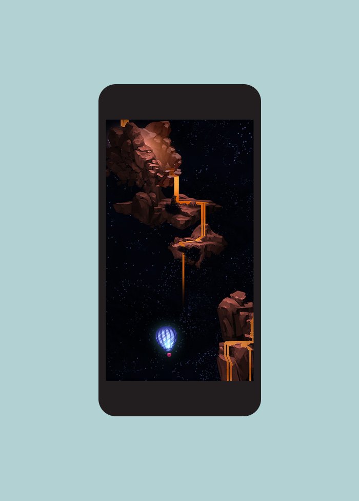 Galaxies of Hope gameplay of hot air balloon navigating lava rivers