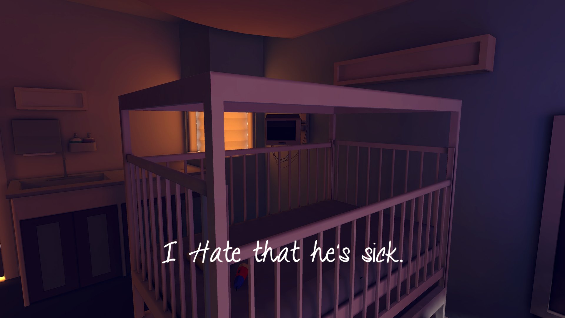 That Dragon, Cancer gameplay looking at Joel's crib