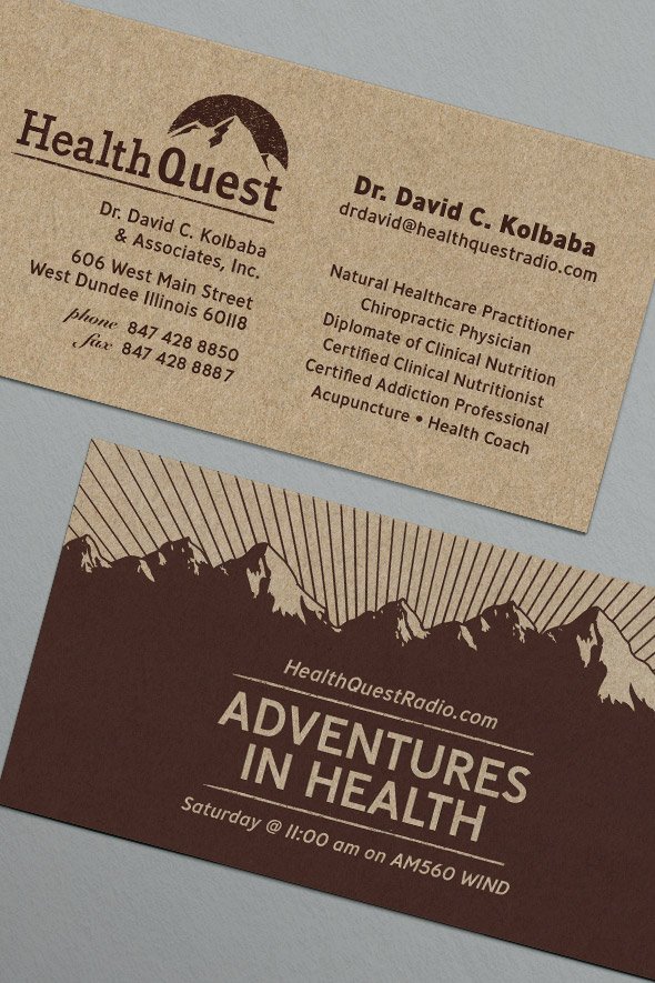Health Quest business card design