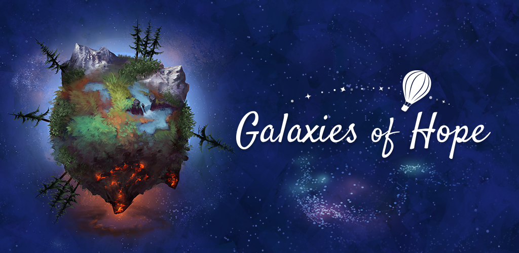 Galaxies of Hope logo with starry sky and planet
