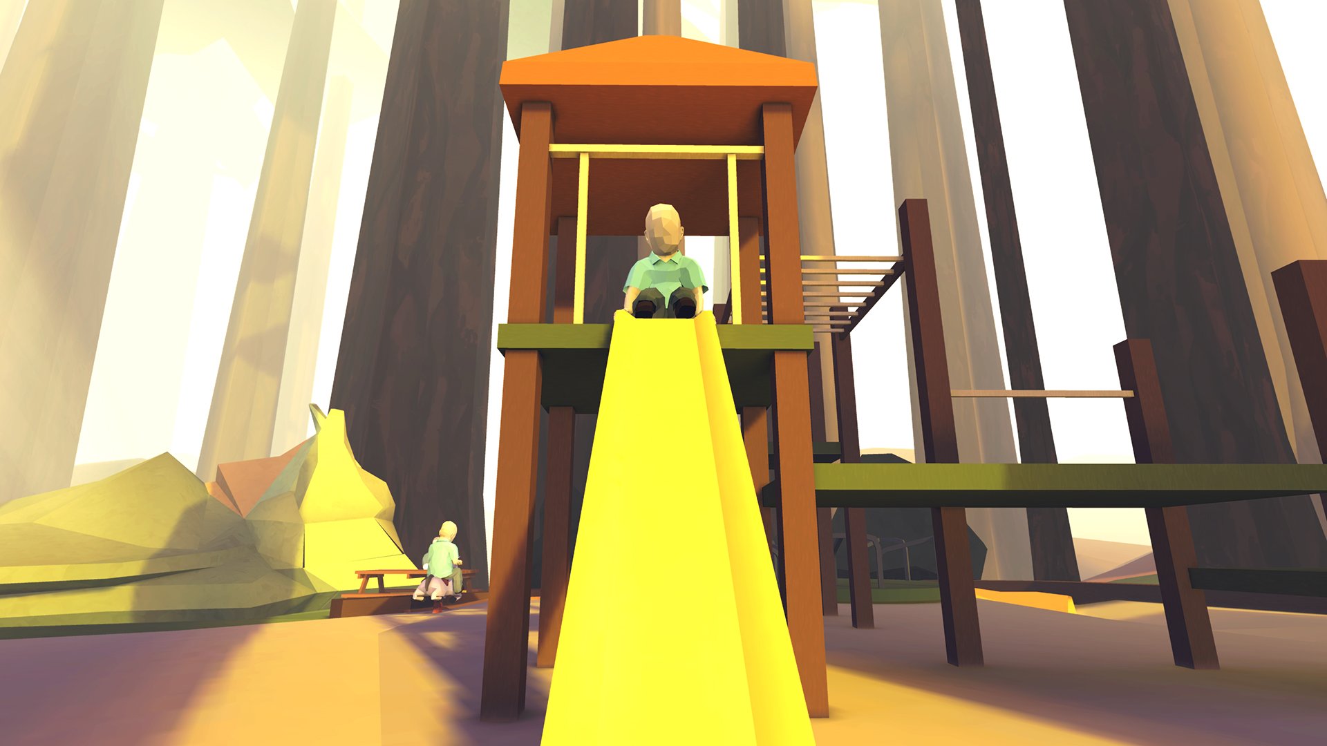That Dragon, Cancer gameplay Joel on playground slide