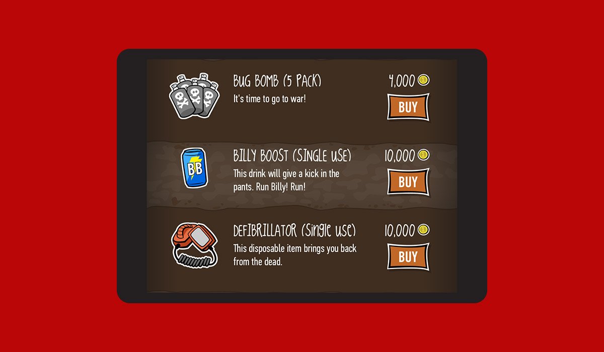 Mosquito Madness gameplay showing in-game store